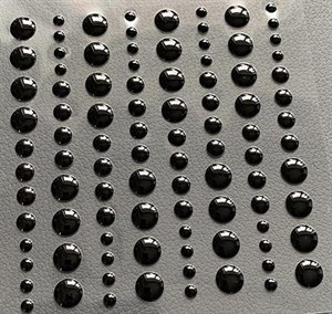 Enamel dots, runde, sort, 96 stk.